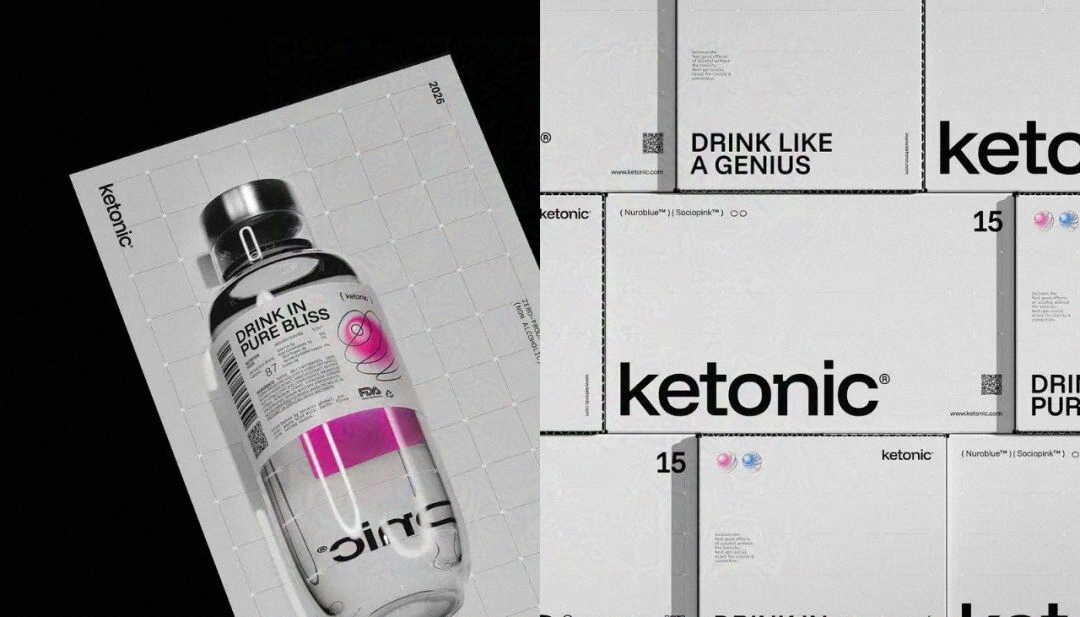 盒面印着 DRINK LIKE A GENIUS 一行标语与品牌名